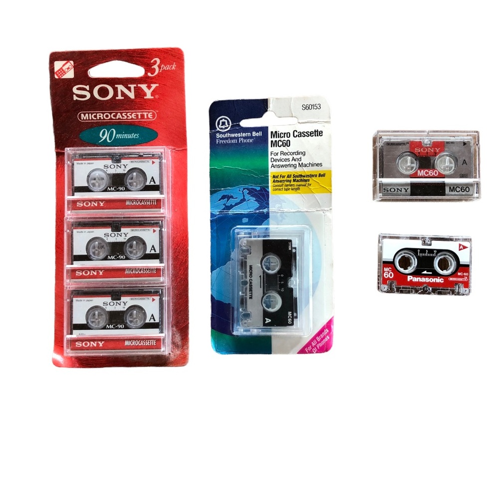Microcassette Lot 6 Tapes New Old Stock 90 60 Minutes Sony South Western Bell